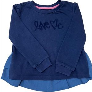 Joe’ Jeans Love Me Navy Long Sleeve Sweatshirt Blue Little Girls Toddler Shirt
